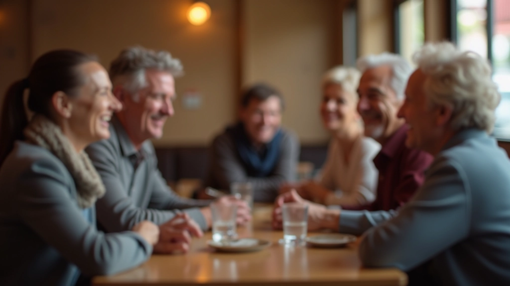 Duas pessoas madura conversando em café aconchegante, em clima amigável